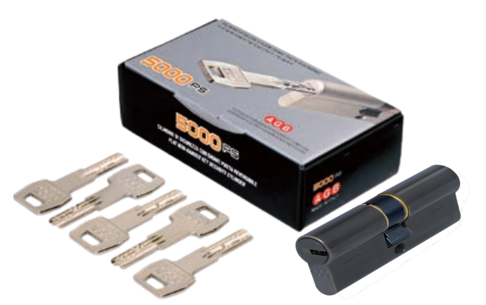 CILINDRO MULTIPUNTO 5000 PS ALTA SEGURIDAD (ITALIA) 70MM BLACK MATT