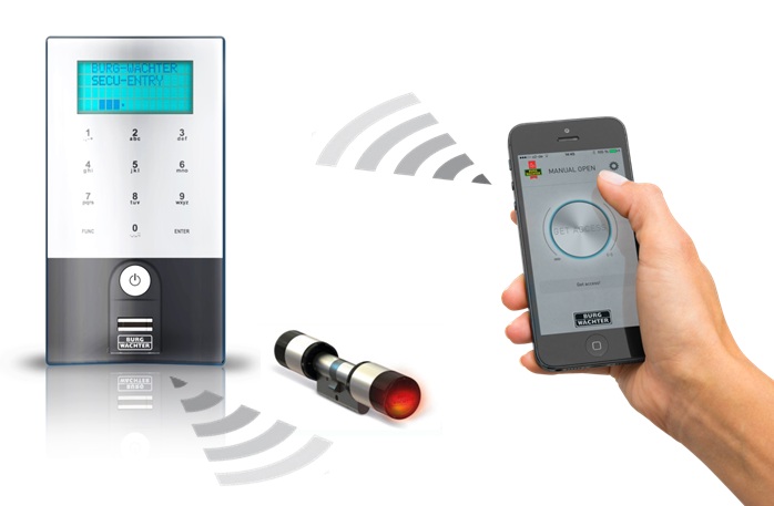 TECLADO CON CILINDRO 5702 APERTURA TELÉFONO-HUELLA-CLAVE NUMÉRICA INTELIGENTE