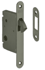 CERRADURA DE CORREDERA CON SEGURO BAÑO REF. L6 GRAFITO