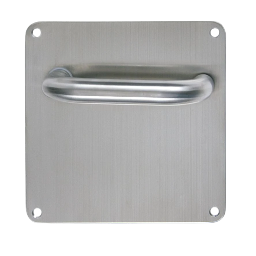 PLACA LISA 15 X 15 CON MANILLA 810 INOX 304 SIMPLE PASO DERECHA